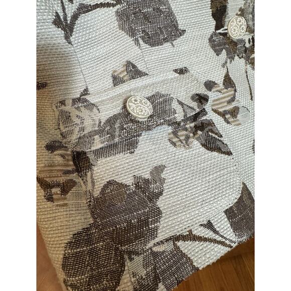 Sag Harbor Womens Green Floral Tapestry Button Up Blazer Jacket Lined Size 18 XL - Picture 9 of 10